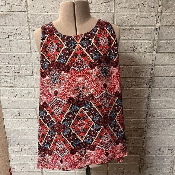 Market & spruce BoHO Handkerchief Sleeveless Blouse Tank Top M - Picture 1 of 10